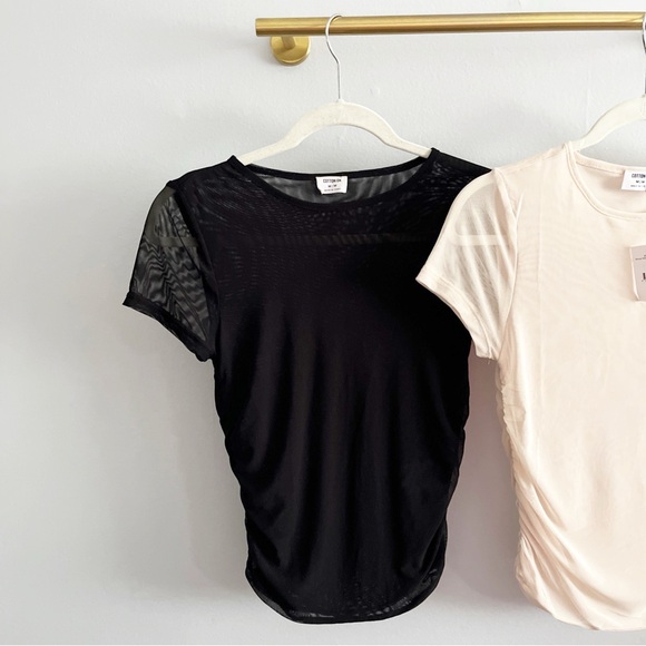 Cotton On | Bundle of 2 Becca Mesh Gathered Short Sleeve Tee in Stone - Picture 4 of 7